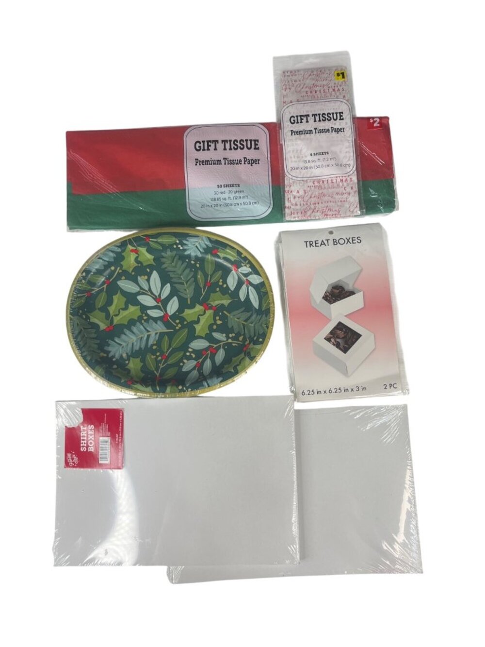 Holiday Party Supply Bundle Festive Packaging Boxes Plates New